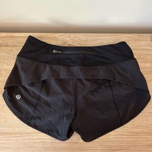 Lululemon running shorts black size 2 speed up short low rise